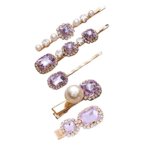 FOYTOKI 5stücke Strass-haarklammern Für Frauen Haar-accessoire Mit Strasssteinen Haarschmuck Für Frisuren Haarstyling-klammern Zufälliger Stil von FOYTOKI