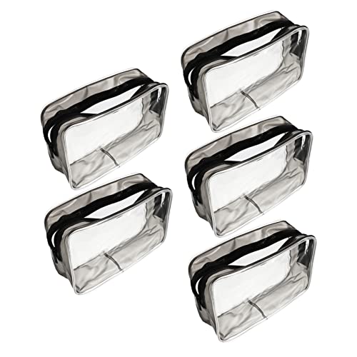 FOYTOKI 5stücke Transparente Haushaltskosmetiktasche Aus PVC Tragbare Kulturbeutel Mit Reißverschluss Kosmetikaufbewahrungstasche Für Damen Transparente Aufbewahrungstasche von FOYTOKI