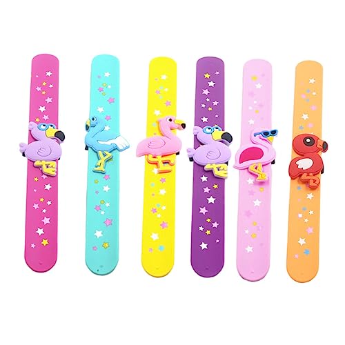 FOYTOKI 6 Stück Flamingo Design Silikon Schnapparmbänder für Handgelenk Bänder Party Mitgebsel für Jungen Hautfreundlich von FOYTOKI