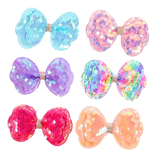 FOYTOKI Haarspangen-set Für Mädchen 6-teilig Pailletten Glitzerschleife Haarspangen Baby-haar-accessoires Für Mädchen Party-zeremonien von FOYTOKI