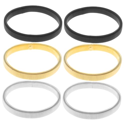 FOYTOKI 6 Stück Teiliges Herren Metall arm Garters Elastisch Verstellbar Hemdärmelhalter in Schwarz Gold Silber für Business Kellner Büro und Festliche Anlässe von FOYTOKI