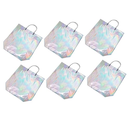 FOYTOKI 6 Stück Tragetaschen für und Lebensmittel Robuste und Wiederverwendbare Einkaufstaschen aus Strapazierfähigem Material für Täglichen Gebrauch und Takeaway Transparent für von FOYTOKI