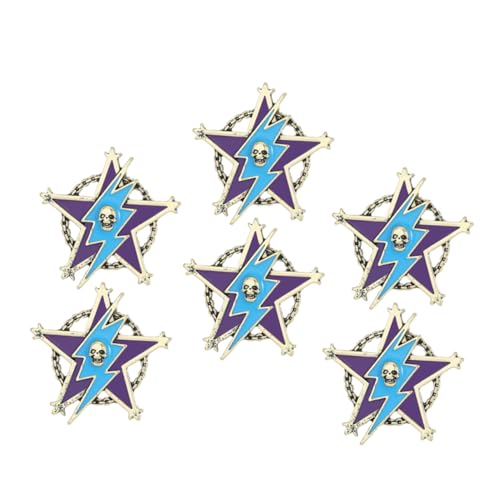 FOYTOKI 6 Stück Vintage Fünf-punkte Stern Brosche aus Robustem Metall Zuverlässige Anstecknadel Stilvolles Accessoire für Anzüge Mäntel und Taschen Vielseitig Kombinierbar für Männer und von FOYTOKI