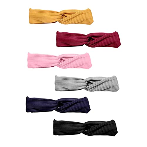 FOYTOKI 6stücke Damen Sport Haarband Elastische Atmungsaktive Farbige Sport-stirnbänder Für Yoga Laufen Und Fitness Für Jeden Anlass Weinrot von FOYTOKI