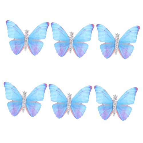 FOYTOKI 6stücke Schmetterlingshaarnadeln Blau Und Violett Mädchen Haarspangen Handgefertigt Schmetterling Haar Deko Für Junge Mädchen Und Jugendliche von FOYTOKI