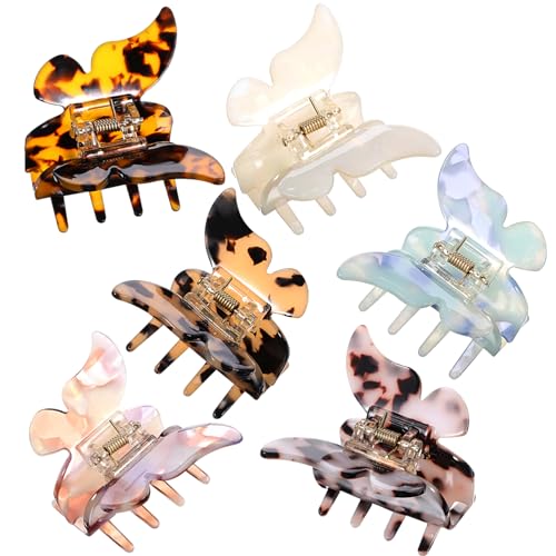 FOYTOKI Schmetterlings Haarklammern für Damen Große Haarklammer für Dickes Haar Haarspangen 6 Stück für Dekoration von Langem und Lockigem Haar von FOYTOKI