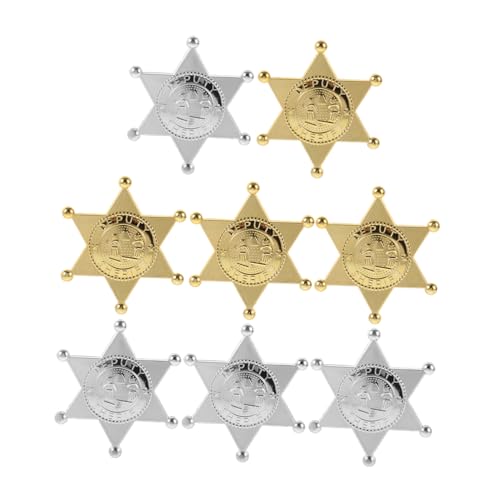 FOYTOKI 8 Stück Teiliges Party Anstecker Kunststoff in Gold und Silber Leichtes Langlebiges Rollenspiel Kostüm Zubehör für Karneval Cosplay und Mottoparty Dekoration von FOYTOKI