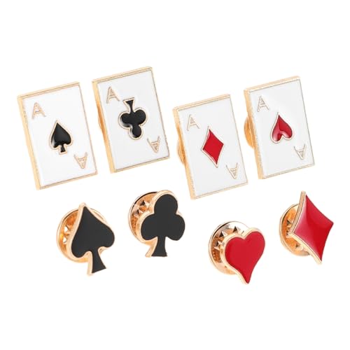 FOYTOKI 8 Stück Teiliges Poker Element Metall Anstecknadel für Herren und Damen Stilvolle Brosche für Anzüge Hemden Mäntel und Rucksäcke Modisches Dekorationszubehör von FOYTOKI