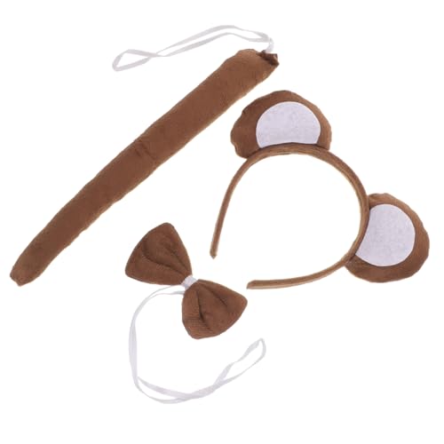 FOYTOKI Affenphren Affenohre 9 Stück Partykleid Hasen Outfits Affenohren Und Kinderkostüme Partyzubehör Spielzeug Kinderfliege Kinderspielset Cartoon Tier Stirnband Tier von FOYTOKI