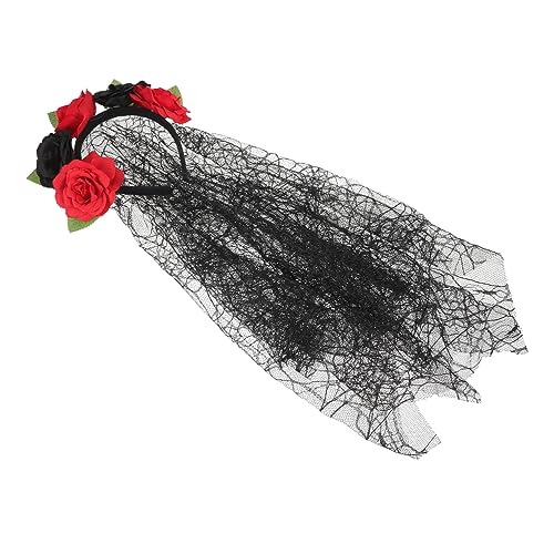 FOYTOKI Blumengirlande Haarbänder Party Gothic Kostüm Erwachsene Braut Haarschmuck für Tag Toten Blumenkrone Hochzeit Stirnbänder für Stirnband Halloween Rosenschleier Kopfschmuck von FOYTOKI