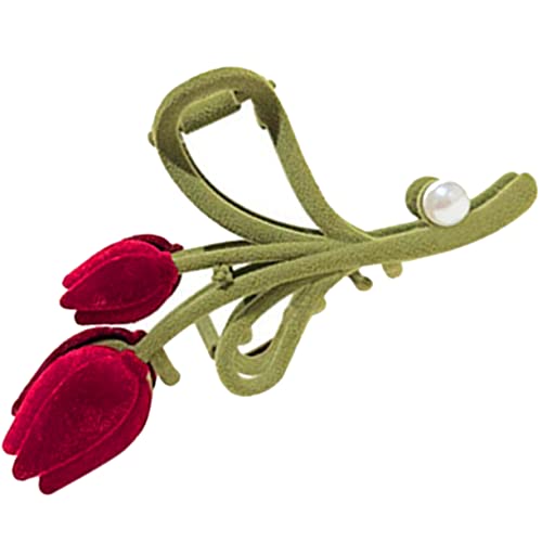 FOYTOKI Blumenhaarklammer Tulpenform Große Krallen Haarspange für Lange Haare Eleganter Haarschmuck für Damen für Hochzeiten Geburtstagsfeiern Weihnachten Strapazierfähiges Material von FOYTOKI