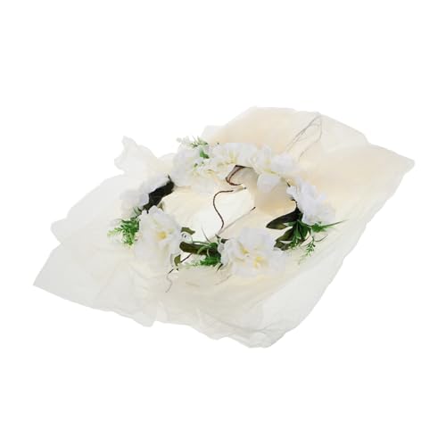 FOYTOKI Blumenkranz mit Schleier für Damen Eleganter Boho Hochzeitsschmuck Handgefertigte Blumenkrone für Strandfotoshootings Brautparty Zubehör Romantisches Accessoire für Zeremonien FOYTOKI Blumenkranz mit Schleier für Damen Eleganter Boho Hochzeitsschmuck Handgefertigte Blumenkrone für Strandfotoshootings Brautparty Zubehör Romantisches Accessoire für Zeremonien von FOYTOKI