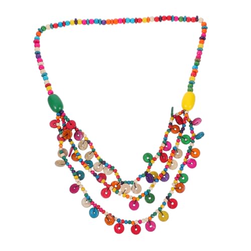 FOYTOKI Bohemian Halskette für Frauen Mehrschichtige Kokosnuss Perlenkette mit Bunten Holzperlen Elegantes Schmuckstück für Partys Strand und Alltag Zufällige Farbe Zufällige Farbe von FOYTOKI