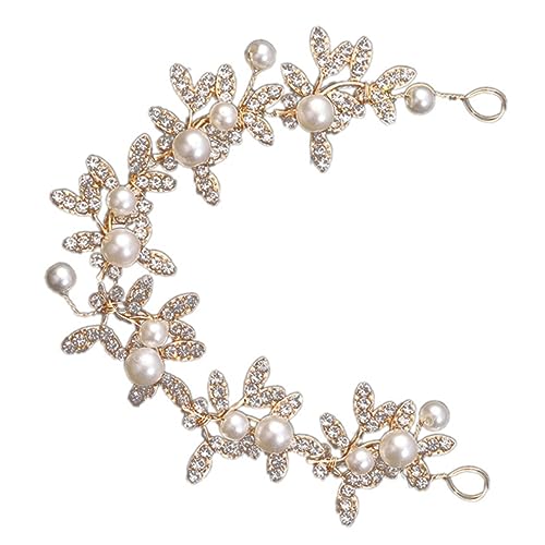 FOYTOKI Braut Perlen Stirnband Hochzeit Haarschmuck Brautkopfschmuck Perlenhaarband Stilvolles Stirnband Für Party Jubiläum Strandhochzeit von FOYTOKI