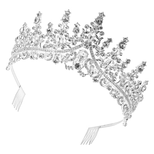 FOYTOKI Brautkrone Stirnband für Damen Tiara für Hochzeit Ball oder Geburtstagsfeier Silberner Haarschmuck mit Einzigartigem Design und Vielseitiger Verwendung von FOYTOKI