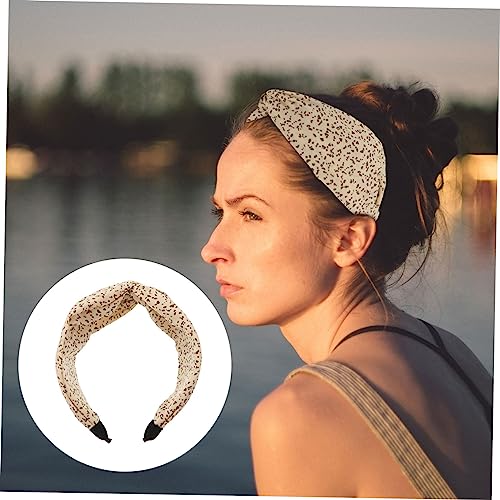 FOYTOKI Breiter Haarreif Damen Elastisch Knoten Stirnband mit Kreuz Design Weiches Stoff Haarband für Frauen und Mädchen Bequemes Dehnbares Accessoire für Yoga Makeup und Alltag von FOYTOKI