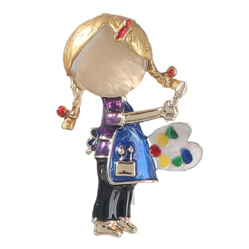 FOYTOKI Broschennadel Little Girl Legierung Sicherheitsnadel Modische Anstecknadel für Kleidung Pullover Anzug Süße Mädchenform Langlebige Modeaccessoire Geschenkidee für Mädchen von FOYTOKI