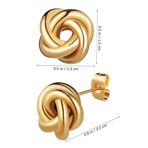 FOYTOKI Chunky Knot Ohrstecker Damen Leichte Modische Knötchen ohrringe aus Robustem Edelstahl Stilvolle Coole Garnball designs Komfortabel für Alltag und Besondere Anlässe von FOYTOKI