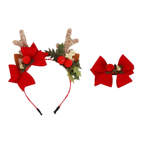 FOYTOKI 2stücke Weihnachts Rentier Haarreif Mit Antlers Süße Weihnachts Haarschmuck Für Junge Mädchen Und Erwachsene Für Festlichkeiten Partys Halloween Und Geburtstagsfeiern von FOYTOKI
