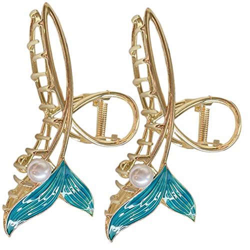 FOYTOKI 2stücke Meerjungfrau Haarkralle Groß Haarclip Für Dickes Langes Haar Damen Haarstyling Zubehör Schmuck Accessoire von FOYTOKI