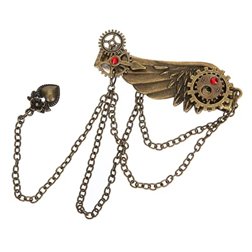 FOYTOKI Punk Haarspange Flügelform Mit Dangle Kette Für Frauen Metall Haarschmuck Für Mädchen Vielseitig Einsetzbar Für Hochzeiten Geburtstage Alltagskleidung von FOYTOKI