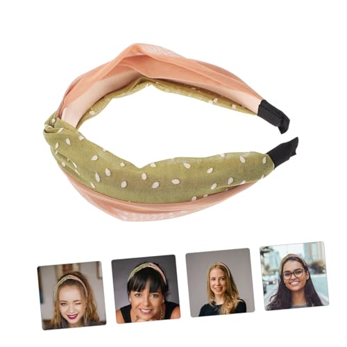 FOYTOKI Delikates Grünes Haarband Damen Gepunktet Breiter Stoff Haarreifen Rutschfest Modisches Stirnband für Frauen und Mädchen Vielseitig Leicht und Bequem von FOYTOKI