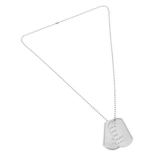 FOYTOKI Dog Tag Halskette für Herren Militärischer Stil Erkennungsmarke Kette Cosplay Karneval Zubehör Kreative DIY Anhänger von FOYTOKI