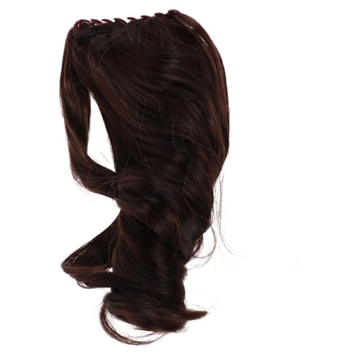 FOYTOKI Dunkelbraune Claw Clip Ponytail Haarverlängerung Kurz Lockig Synthetisch Weich Komfortabel Damen Für Alltag und Events von FOYTOKI