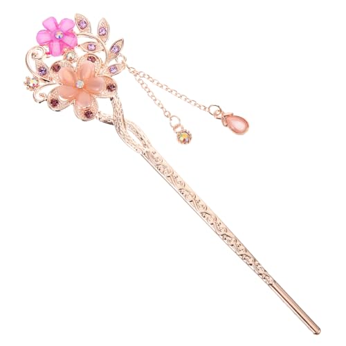 FOYTOKI Haarstäbe Mit Blumenmuster Japanische Haarstäbe Für Langes Haar Chinesische Haarnadel Haarknotenhalter Für Frauen Dutt-kopfschmuck Ethno-stil Haar-accessoire Mit Edelsteinen von FOYTOKI