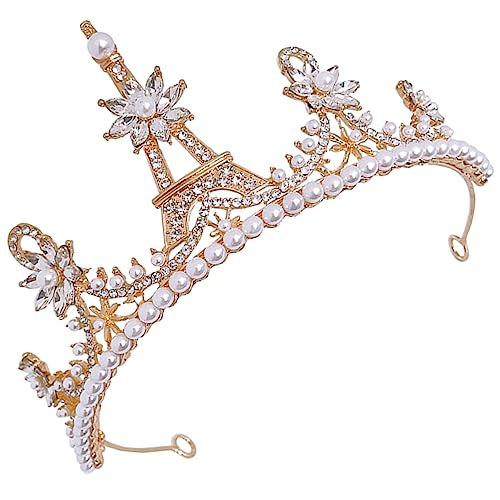 FOYTOKI Braut Kopfbedeckung Perle Strass Krone Hochzeit Haar Zubehör Frauen Kopfschmuck FOYTOKI Braut Kopfbedeckung Perle Strass Krone Hochzeit Haar Zubehör Frauen Kopfschmuck von FOYTOKI
