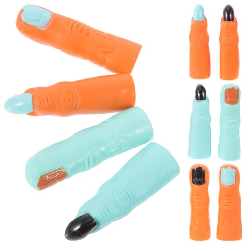FOYTOKI 10stücke Teiliges Halloween Geisterfinger Gruselige Fingernägel Für Cosplay Und Streiche Lebensechte Requisiten Für Halloween-party Bunte Designs Für Schaurige Stimmung von FOYTOKI