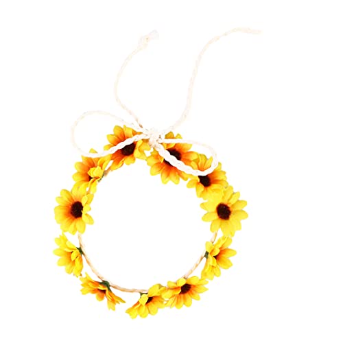 FOYTOKI Floraler Haarkranz Mit Gelben Gänseblümchen Accessoire Für Festivals Hochzeiten Und Partys Damen Haarschmuck Vielseitig Tragbar Als Haarband Oder Taillenschmuck von FOYTOKI