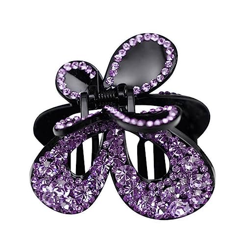 FOYTOKI Butterfly Hair Clip Mit Strass Große Haarklammer Für Damen Für Dickes Und Dünnes Haar Elegantes Haaraccessoire Für Formelle Und Styles Violette Farbe von FOYTOKI