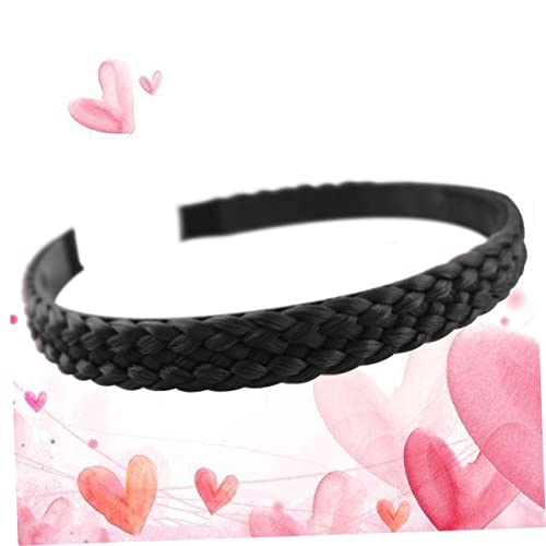 FOYTOKI Geflochtenes Breites Haarband Damen mit Rutschfester Innenseite Flexibles Stirnband Haarreif für Hochzeit Party und Alltag Langlebiges Synthetisches Material Schwarzes Haarschmuck von FOYTOKI
