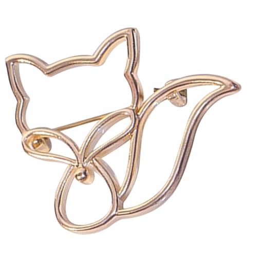 FOYTOKI Goldfarbene Hohl Gearbeitete Fuchs Brosche aus Metall Stilvolle Anstecknadel für Anzug Hut und Schal Modisches Damen Accessoire Langlebig und Formbeständig Geschenkidee für von FOYTOKI