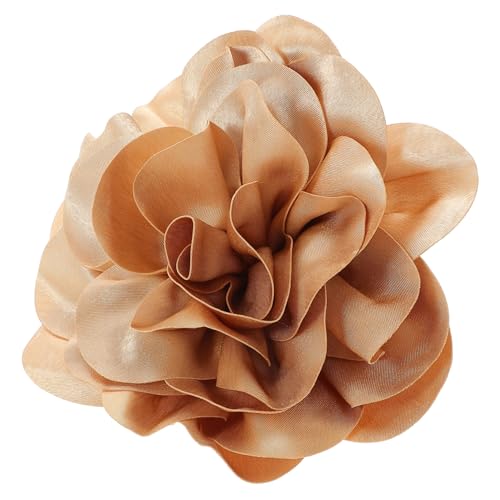 FOYTOKI Große Blumenbrosche Handgefertigtem Stoff für Damen Extravaganter Anstecker Erdtönen für Kleider und Anzüge Elegantes Modeaccessoire für von FOYTOKI