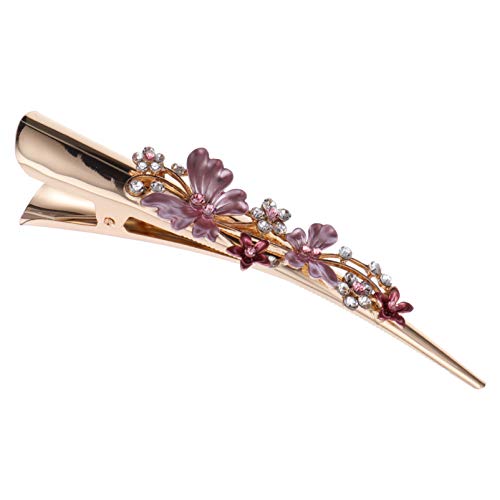 FOYTOKI Große Haarklammer Mit Blumenmuster Duckbill-clip Für Damen Für Dickes Haar Eleganter Haarschmuck Für Jede Gelegenheit Und Frisur Robust Und Langlebig von FOYTOKI