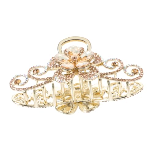 FOYTOKI Große Haarklammer Mit Strass Blumen-design Legierung Clip Für Frauen Und Mädchen Langlebiger Haarschmuck Für Hochsteckfrisuren Und Zöpfe von FOYTOKI
