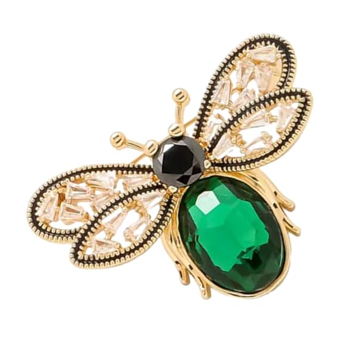 FOYTOKI Grüne Biene Brosche Anstecknadel Damen Schmuck Rutsch Pin für Kleidung Anzug und Rucksack Modische Accessoire für Vielseitige Outfit Dekoration von FOYTOKI