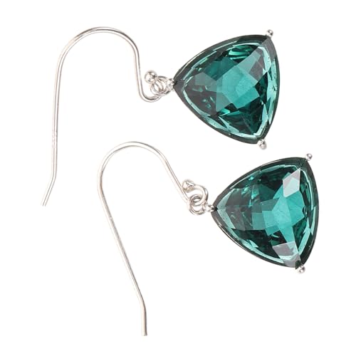 FOYTOKI Grüne Dreieck Ohrringe Silber Geometrische Kurze Dangle Drop Ohrhänger Minimalistischer Schmuck Damen Alltag und Party von FOYTOKI