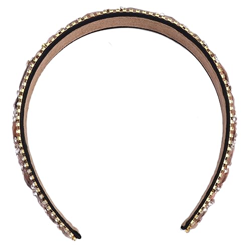 FOYTOKI Haarband mit Strasssteinen für Haarschmuck Accessoire Champagnerfarbe für Partys und Besondere Anlässe Leicht für Look von FOYTOKI