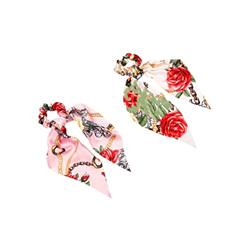 FOYTOKI 2stücke Haargummis Aus Bedrucktem Satin Für Damen Kreative Haaraccessoires Für Hochzeiten Und Alltag Weiß von FOYTOKI