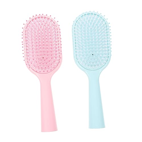 FOYTOKI 2 Stück Kunststoff Haarentwirrkämme Mit Kissen Antistatisch Für Friseure Und Täglichen Gebrauch Rosa Und Hellblau Kopfhautmassage Und Haarbehandlung von FOYTOKI