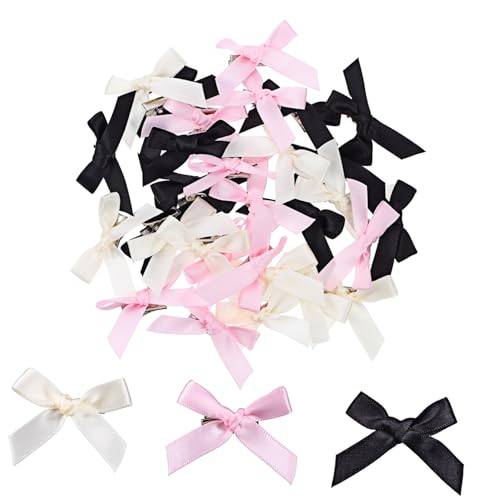 FOYTOKI 30stücke Mini Haarspangen Mit Schleifen Bunte Haarklammern Für Damen Für Hochsteckfrisuren Zöpfe Und Pferdeschwänze von FOYTOKI