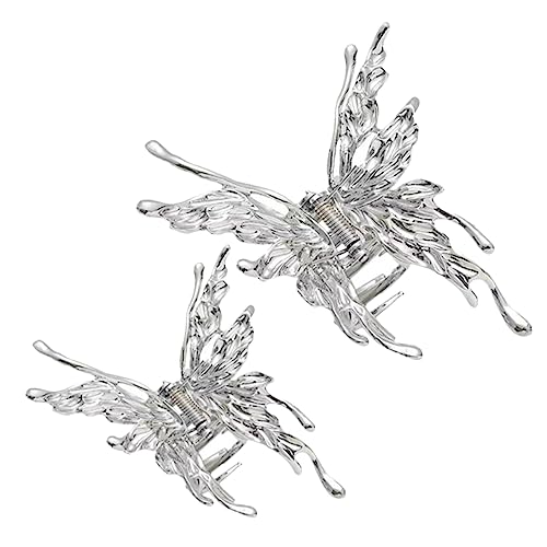 FOYTOKI 2 Stück Schmetterling Haarspangen Für Damen Metall Haarklammern in Silber Stilvolle Haaraccessoires Für Hochzeiten Partys Und Alltag Geeignet Für Dickes Haar von FOYTOKI