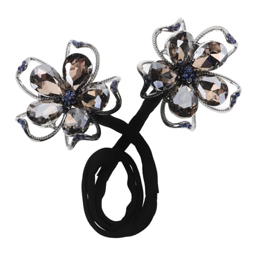 FOYTOKI Haarschmuck ihr haar Friseur Haargummi Haarperlen Drehungen Bausatz Eisstockschießen Jumbo Ring Chignon-Haarknoten-Hersteller Haarknotenklammern für Frauen Legierung Black von FOYTOKI