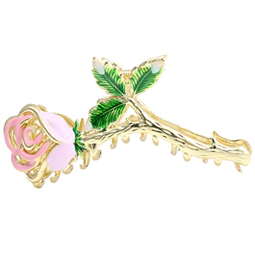FOYTOKI Haarspange aus Legierung Haarklammer für Damen Hochzeiten und Besondere Anlässe Leicht und Bequem mit Auffälligem Rosendesign für Dünnes Haar von FOYTOKI