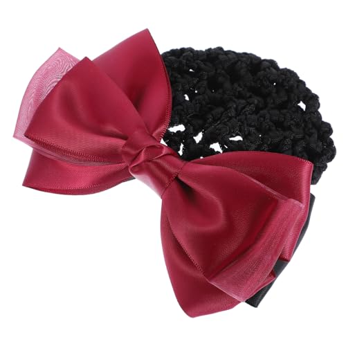 FOYTOKI Haarspangen Süße Schleife Haarknotenabdeckungen Für Damen Haarnetz Mit Schleife Haarspange Stabiles Netz Haarnetz Für Dutts Stewardess Bankangestellte von FOYTOKI