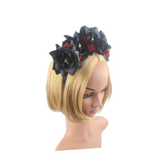 FOYTOKI Kunstblumen Haarschmuck Für Halloween Modisches Haarband Mit Rosen Für Partys Karneval Und Fotoshootings Leicht Und Bequem Perfektes Accessoire Für Besondere Anlässe von FOYTOKI
