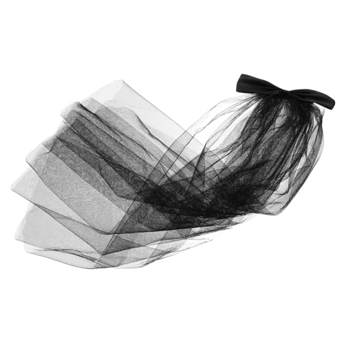 FOYTOKI Halloween Veil Clip Mit Gothic Design Schwarze Tüllhaube Für Frauen Haaraccessoire Für Kostümparty Cosplay Und Themenveranstaltungen von FOYTOKI